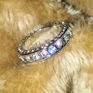 New Unisex Silver Diamond Ring